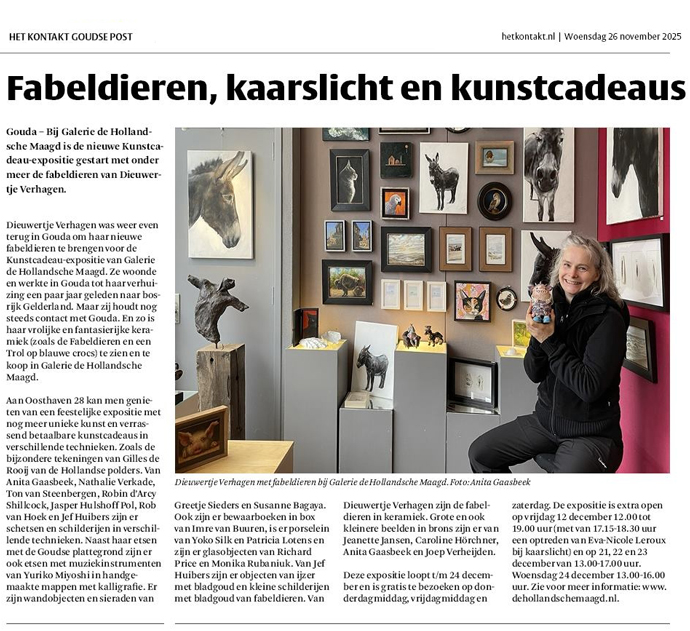 Fabeldieren, kunstcadeaus en kaarsen in Galerie De Hollandsche maagd