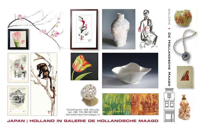 Expositie Japan-Holland in galerie de Hollandsche Maagd